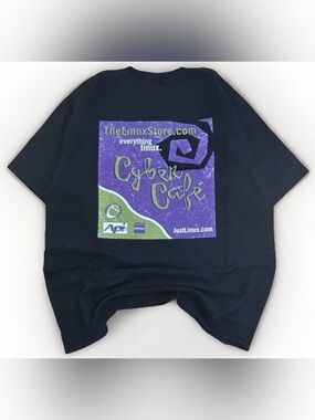 90s Linux Store T-Shirt Internet Cafe Size Large Vintage Mac Computers Retro